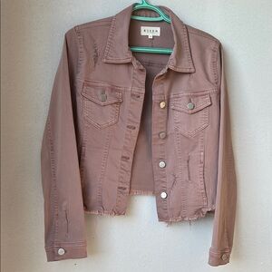 Risen Women’s Mauve Distressed Denim Jacket